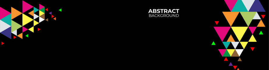 Wall Mural - 3D Colorful geometric abstract background on dark space. Minimalist modern graphic design element cutout style concept for banner, flyer, card, or brochure cover. vector illustration