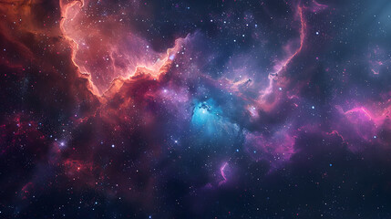 Wall Mural - a nebula with different stars in the background