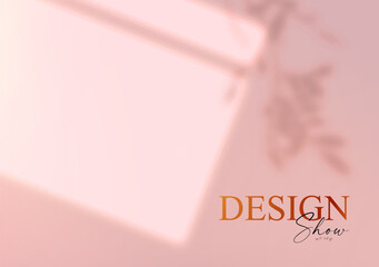 Wall Mural - soft product dispaly mock up with light from the window and leaf shadow. multiply shadow effect.
