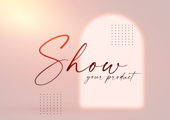 Wall Mural - soft product dispaly mock up with light from the window and shadow. multiply shadow effect.