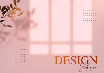 Wall Mural - soft product dispaly mock up with light from the window and leaf shadow. multiply shadow effect.