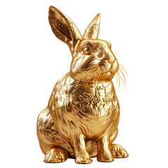 golden rabbit or rabbit  isolated on transparent background