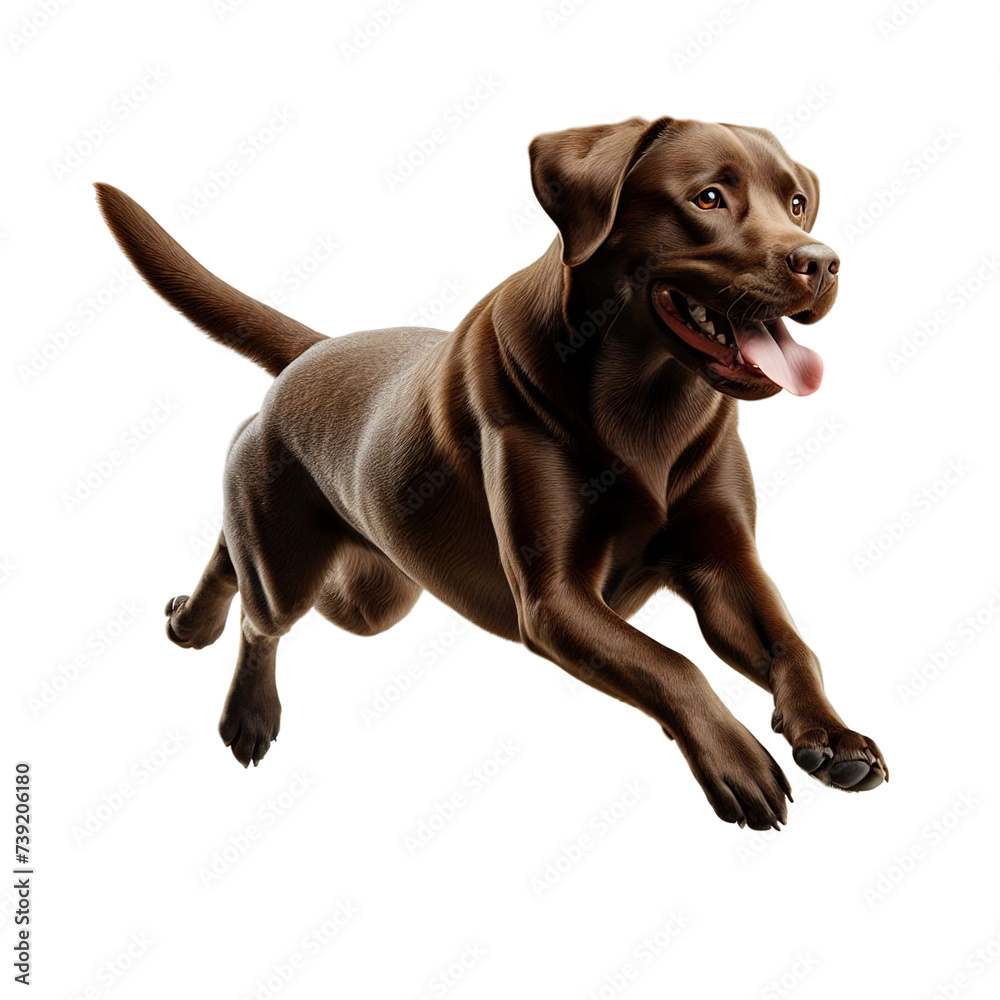 Detailed Labrador Retriever Running on Transparent Background - Clipart ...