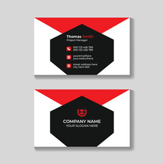 Wall Mural - Clean professional modern red and black business card design template