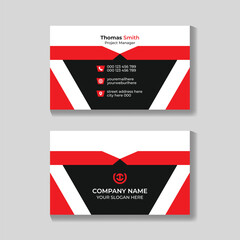 Wall Mural - Clean professional modern red and black business card design template