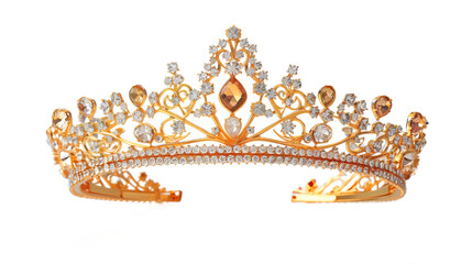 golden crown for queen isolated on transparent background 