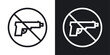 No gun icon designed in a line style on white background.