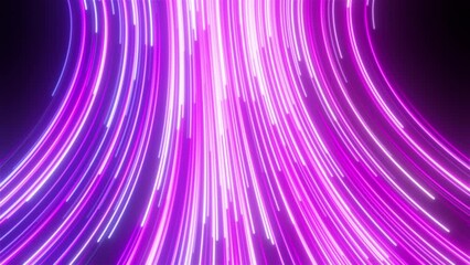 Poster - Stream neon lines. Computer generated 3d render