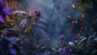 beautiful flowers in the forest, flowers in the forest night background.