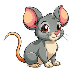  Vector of cute mouse cartoon illustration on white.