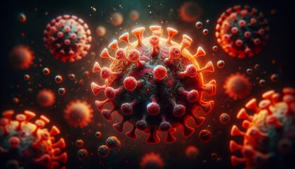 Aufkleber - Vivid Illustration of Coronavirus Particles