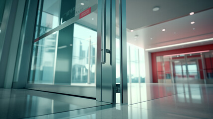 Poster - Business office glass door, main office entrance and exit door