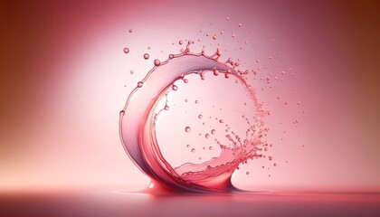 Wall Mural - Abstract Pink Fluid Art Wave on Soft Background