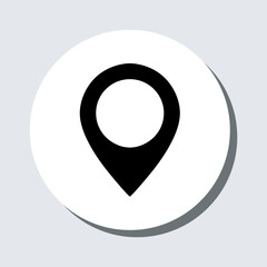 Fototapete - Location icon vector. Pin sign symbol in trendy flat style. Pointer vector icon illustration in circle isolated on gray background