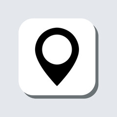 Fototapete - Location icon vector. Pin sign symbol in trendy flat style. Pointer vector icon illustration in square isolated on gray background