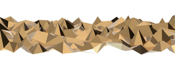 Poster - Abstract 3D render illustration,Surface gold crystal geometric triangle and Polygonal shapes template