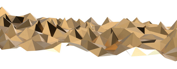 Poster - Gold Polygon Background 3D Rendering