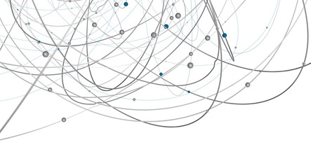 Poster - The structure of the network connection of points and lines. Data technology.