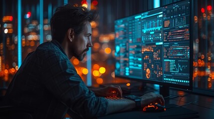 Poster - Developer of software on the Internet, using artificial intelligence, big data management, cloud computing, digital technology and data exchange concepts.