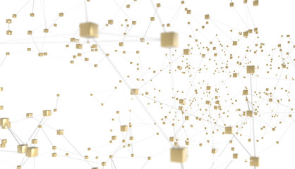 Poster - Abstract 3d rendering of network concept. Modern background. Futuristic shape with spheres and lines. Design for poster, cover,
