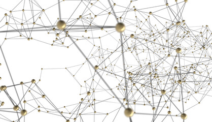 Leinwandbilder - abstract lines with dots over dark background.