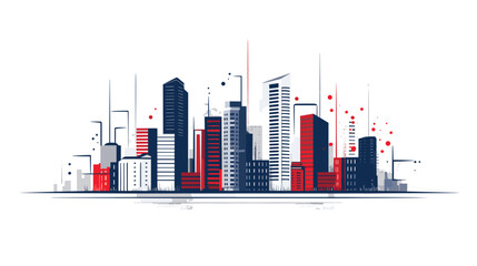 Wall Mural - Abstract business building with a skyline  symbolizing corporate presence. simple Vector art