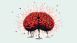 Abstract stressed-out brain icon  representing mental strain. simple Vector art