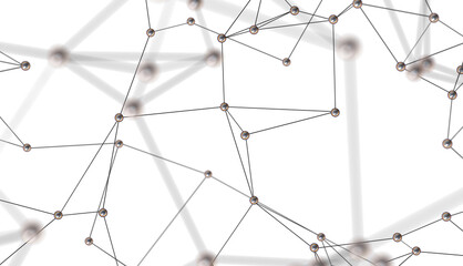 Neural network 3D illustration. Big data and cybersecurity