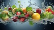 Super fresh fruits nutrition for healthy. splash in water. Nutritionists are professional and meticulous in making healthy diet plans