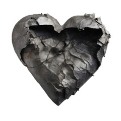 A heart made of lead on a white background