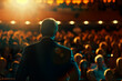 © ASDF - businessman speaking to the audience at a business pitch