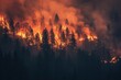 Harrowing image of a forest consumed by wildfires, with flames spreading rapidly and smoke darkening the sky, Photo --ar 3:2 --stylize 50 --v 6 Job ID: d8555f8d-8912-46c3-a843-360a8cb56e41