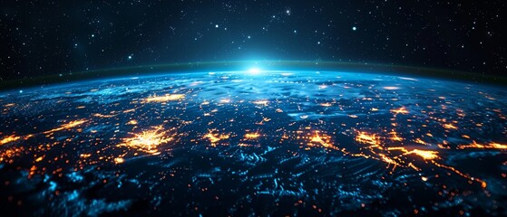 Poster - Global world network technology for internet business. Cryptocurrency and blockchain technology for IoT and blockchain applications. NASA-provided elements of this image.