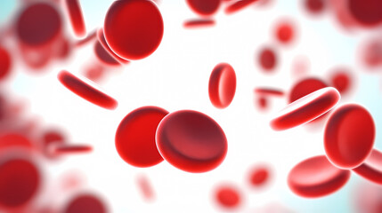 Sticker - 3D rendering of red blood cells in vein with depth of field