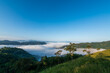 View of forest and mountains with fog in morning at Huai Kub Kab, Chiang mai, Thailand
