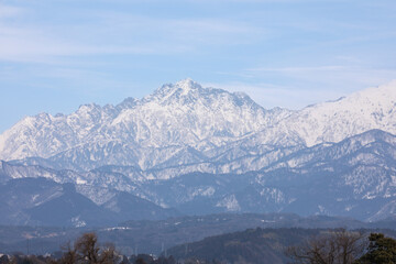 Canvas Print - snow covered mountains