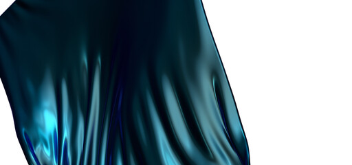 Poster - Dynamic Blue Motion: Abstract 3D Wave Illustration with Fluidity and Energy