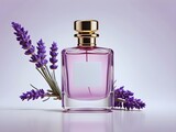 Fototapeta Miasto - A Realistic Perfume in Glass Bottle on Luxurious Flower Background – Ideal Advertising Poster for Introducing a New Fragrance, Luxury Glass Perfume Bottle with beautiful Floral Background