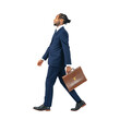 © metamorworks - Full body photo of a walking black businessman. Full body photo PNG with transparent background precisely cut out with clipping path.