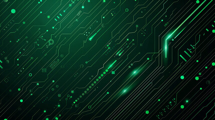 Emerald color cyber and tech background