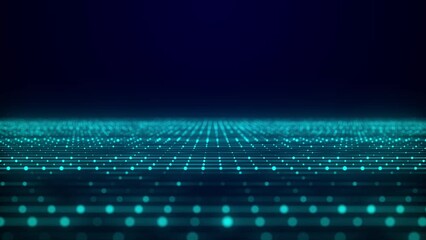 Leinwandbilder - Perspective grid background. Network connection structure. Abstract wireframe landscape. Abstract mesh background. 3d rendering.