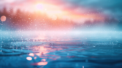 Wall Mural - Water surface, magical glitter, soft colors