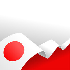 Wall Mural - national flag Japan isolated on background with copyspace