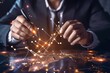© GreenMOM - Business professional connecting points on a digital network