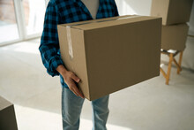 Cropped Photo Of Cardboard Box Held By Man