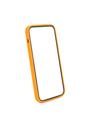 Poster - Mobile phone screen mockup, smartphone touchscreen mock up angle view, isolated on white background, transparent png