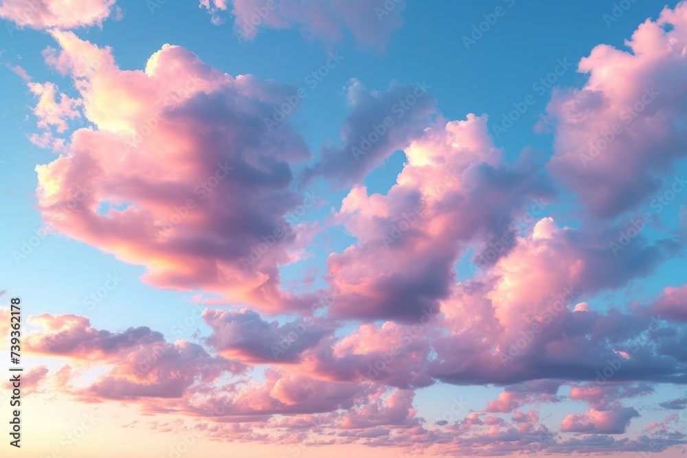 Beautiful sunset sky with pink clouds Stock Photo | Adobe Stock