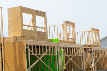 Poster - frame of a new plywood house