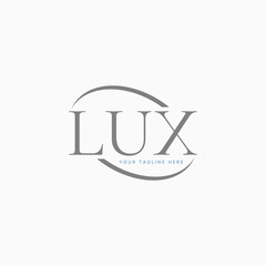 Poster - logo design graphic concept creative premium vector stock letter initial lux serif font with ellipse