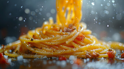 Wall Mural - spaghetti in a glass bowl